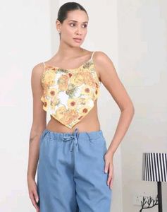 Floral Tie-Back Crop Top | Brand New