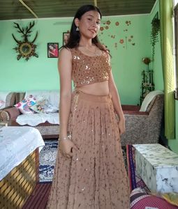 Brown Lahenga For Reception ❤️