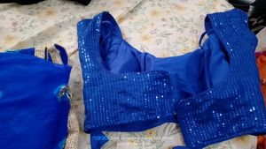 Jaipuri Saree With Blouse Royal Blue