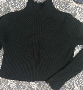 Black Knit Crop Sweater