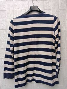 New With Tag Korean Striped Polo Top