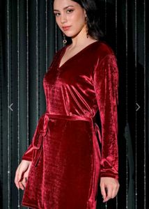 Burgundy Velvet Mini Dress