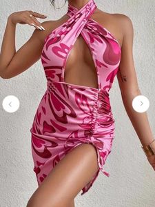 Pink Y2K  Pattern Mini Dress
