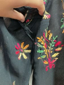 Embroidered Black Kurti Georgette