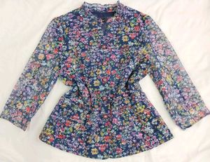 Japanese Style Floral Print Cardigan