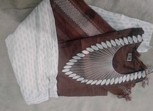 Brown Embroidered Kurta Set Totally New