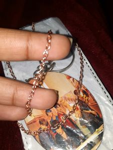 BTS KEYCHAIN AND GOLD PLATED CHAIN