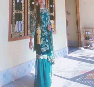 Green Embroidered Kurta Set