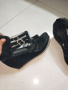 Black Velvet Wedges