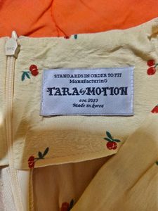 Cottage Core Yellow Cherry Printed Dress (Made In