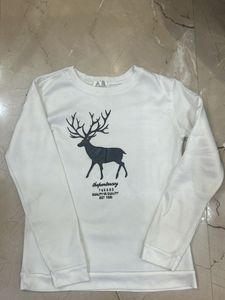 White Sweatshirt with Deer