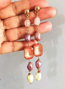 Rose crystal Drop Earrings