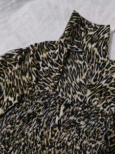 Leopard Print Smocked Top