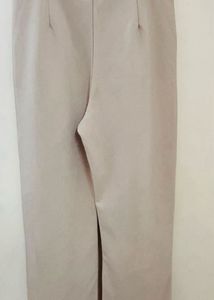Beige Wide Leg Pants