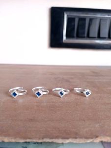 Blue Diamond Toerings Pure Silver