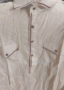 Vintage Cream Button-Down Punjabi.