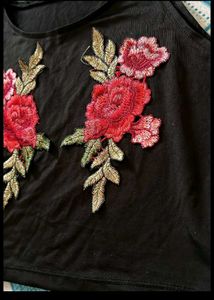 Black Floral Top