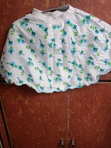Blue and White Skirt Top