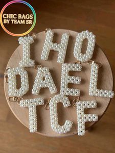 Pearl Initial Keychain