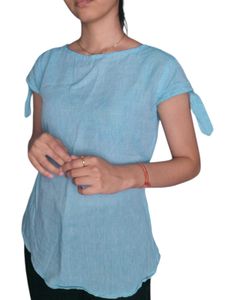 Classic Blue Cotton Top for Women