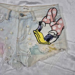 Micro Mini Shorts Denim /Disney/Mickey Mouse