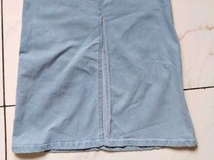 Light Wash Denim Maxi Skirt