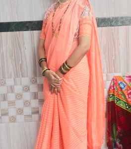 Elegant Peach Saree