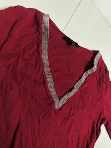 Maroon Long Sleeve Top