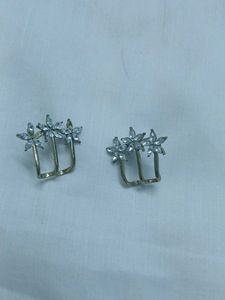 Hand &amp; Rhinestone Circle Earrings