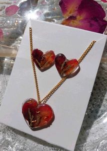 Resin Heart Jewelry Set