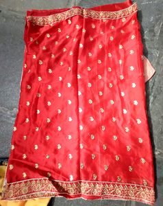 Red Heavy Bordered Saree