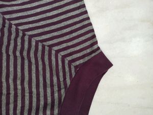 Smart Purple Grey Top Cum Offshoulder Top