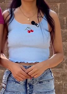 Cherry Light Blue Top
