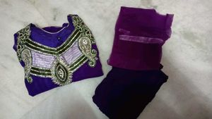 Purple Embroidered Anarkali Kurta