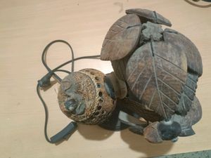 Wooden Art Work Show piece Cum Table Lamp