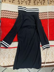 Stylish Black K-drama style midi bodycon