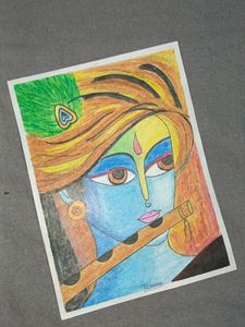 Lord Krishna&#39;s Drawing With FREE GIFT INSIDE