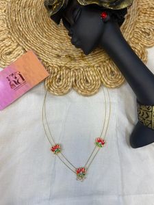Lotus Invisible Necklace With rice Pearls