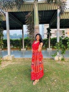 Red Printed Maxi Dress