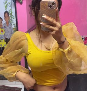 Yellow Puff Sleeve Top
