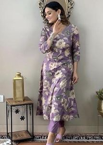 Lavender Women Kurta Set