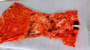 Tie Dye Orange Dress ❤‍🔥