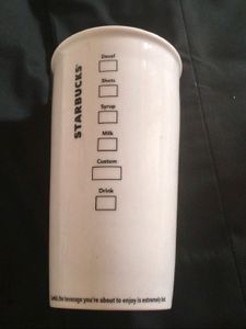 Starbucks White Ceramic Travel Mug