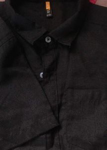 Black Short Sleeve Casual Shirt