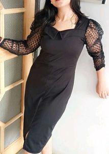 Selvia Black Midi Dress For Women