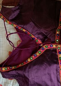 Purple 💜 blouse Back Side Open 👐