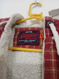 Red Plaid Sherpa Lined Hooded Shirt