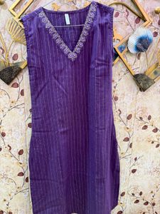 Purple Embroidered kurta set