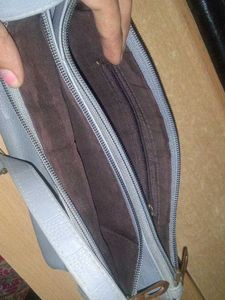 Blue Leather Handbag