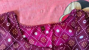 Purple Printed Kurta